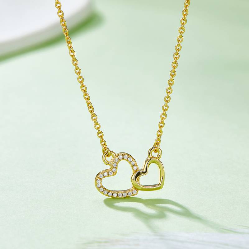 双芯爱心吊坠S925银莫桑钻厘石D级0.1CT